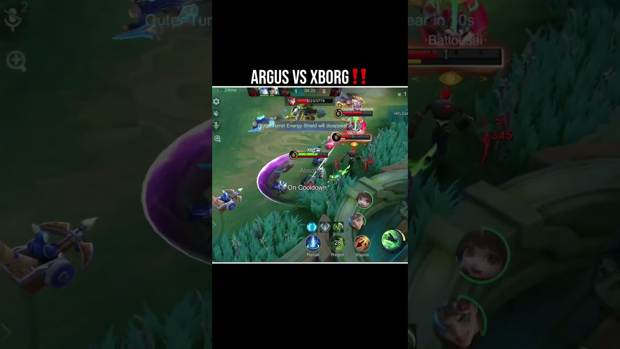 Argus vs xborg #shorts #mobilelegends #argus #xborg #mlbb